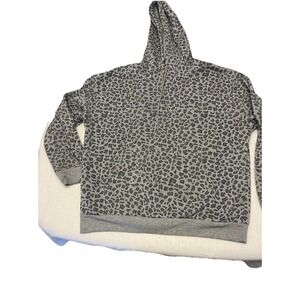 Women's Leopard Print Hoodie Sz XXL Grey